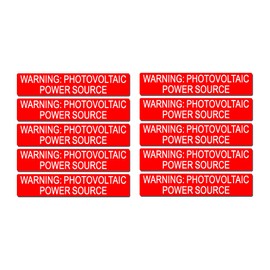 10 Pack Premium PV Labels Printed with Warning: Photovoltaic Power Source | Outdoor Rated PV Stickers | Solar Stickers | PV Label | Solar Label