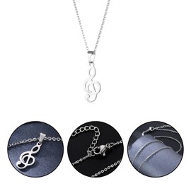 HOYOEY Music Note Necklace Treble Clef Pendant Necklace Love Rhythm Note Pendant Necklaces for Girls Daughter Sister Best Friend Music Gifts