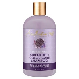 SheaMoisture Champ fortalecedor de cabello daado con agua de arroz prpura y cuidado del color, 13 onzas                                               