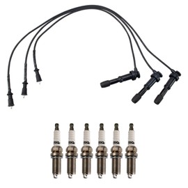 TRQ Ignition Kit Spark Plugs Spark Plugs Wire Set Compatible with 2004-2006 Kia Sorento