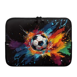 Showudesigns Soccer Laptop Sleeve Bag for Men Computer Sleeve 15 inch Laptop Tie Dye Laptop Accessories Glad for Business Trip,Work Accessory Bag Black