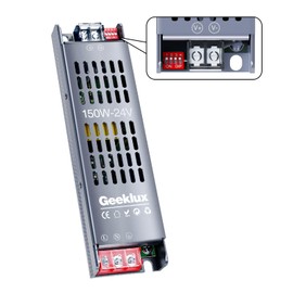 LED Transformer 230 V to 24 V 6.25 A, 150 W LED Power Supply with 4-Level Dimming (25%/50%/75%/100%), LED Driver 24V Silent Power Supply with Overload Alimentator