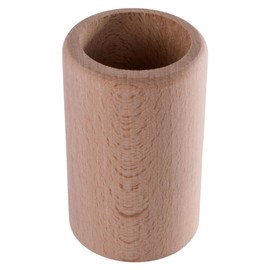 WooDeeDoo Small Round Pen Pot Brush Holder Pencil Cup | 4 Pack | Wooden School Office Stationery | Ø53 H83 mm | Desktop Makeup Storage Box Tidy Organiser | Plain Beechwood