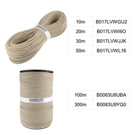 Kanirope® Hanfseil Seil Hanf HEMPBRAID 6mm 10m 16-fach geflochten