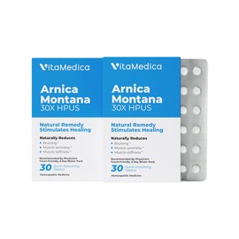VitaMedica Arnica Montana Blister Pack 30X Tablets for Bruising Pain and Swelling | Plant Based Formula | Recommended by Plastic Surgeons | Natural Recovery Surgery Or Injury | 2 Pack | 30 Servings