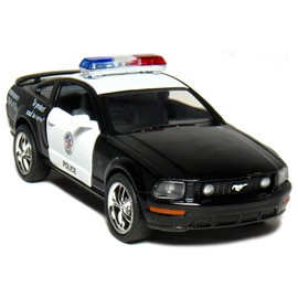 KiNSMART 2006 Ford Mustang GT Police Edition 5inch 1:38 Scale Die Cast Metal Toy Police Car with Pullback Action