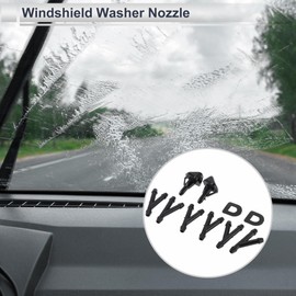 RATCHROLL Windshield Washer Nozzle for Toyota 4Runner 1987-1995 Front W/ 6 Pcs Y Hose Connector Car 8538135040 Black Plastic 1 Set