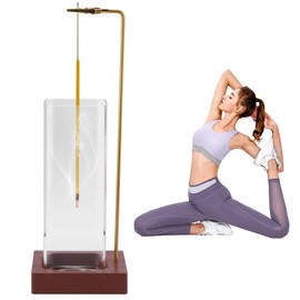 PCXWTLN Incense Holder, Wooden Incense Burner for Sticks Reverse Incense Stick Holders with Glass Ash Catcher, Removable Mess-Free Incense Stick Burner Holder for Home Yoga Spa Meditation