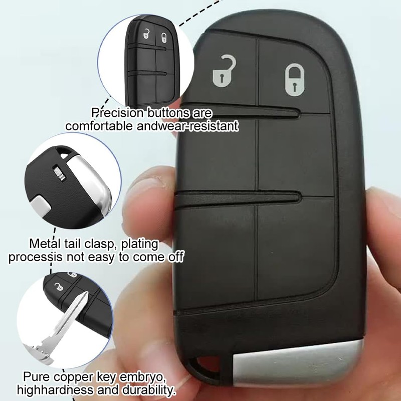 BOPRKTM Car Key Shell for Fiat-500X Freemont Jeep Renegade Cherokee