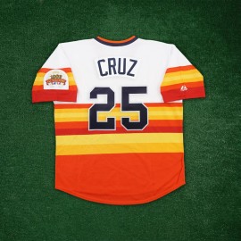 Majestic Jose Cruz 1986 Houston Astros Rainbow Cooperstown Jersey w/ All Star Patch - XL