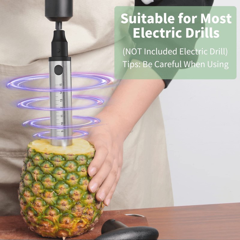 Newness Pineapple Corer with Knife, [Upgraded, Electric & Manual] Stainless