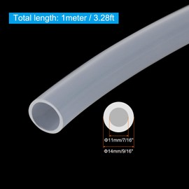 PATIKIL 7/16" ID x 9/16" OD Silicone Tubing, 3' High Pure Silicone Hose Tube Flexible Clear Pipe for Home Brewing Water Air Liquid Transfer