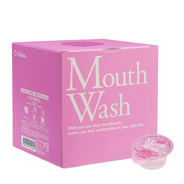 Okina Medicated Mouthwash, Long Spin, 0.5 fl oz (14 ml), Quasi-Drug, Made in Japan, Individually Packaged, Pack of 42, Rose