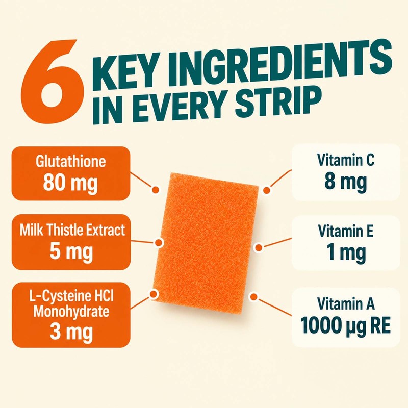 Liposomal Glutathione Strips 30 Oral Dissolving Films, Glutathione Supplement with
