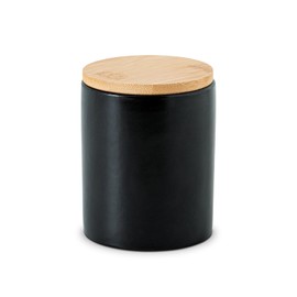 Lavender Scented Candle – Black Ceramic Jar with Bamboo Lid, Non-Toxic Soy Wax, 60-Hour Burn Time, Perfect for Home Luxury Scents & Decorative Use