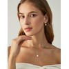 EAMTI Pearl Earrings for Women 925 Sterling Silver Double Freshwater