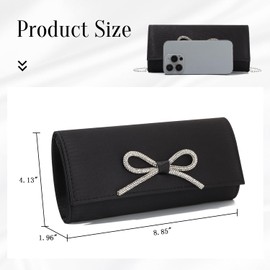Freie Liebe Women's Bow Clutch Purses with Chain, Evening Bag for Women Formal for Wedding Party Prom Cocktail