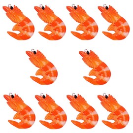 Ginyrerd 10 pieces Cute Cartoon Series Crayfish DIY Resin Necklace Pendant Decorative Accessories Amulet Keychain Womens Charm Jewelry Crafts