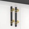 goldenwarm 10 Pack Black and Gold Cabinet Knobs Square Drawer