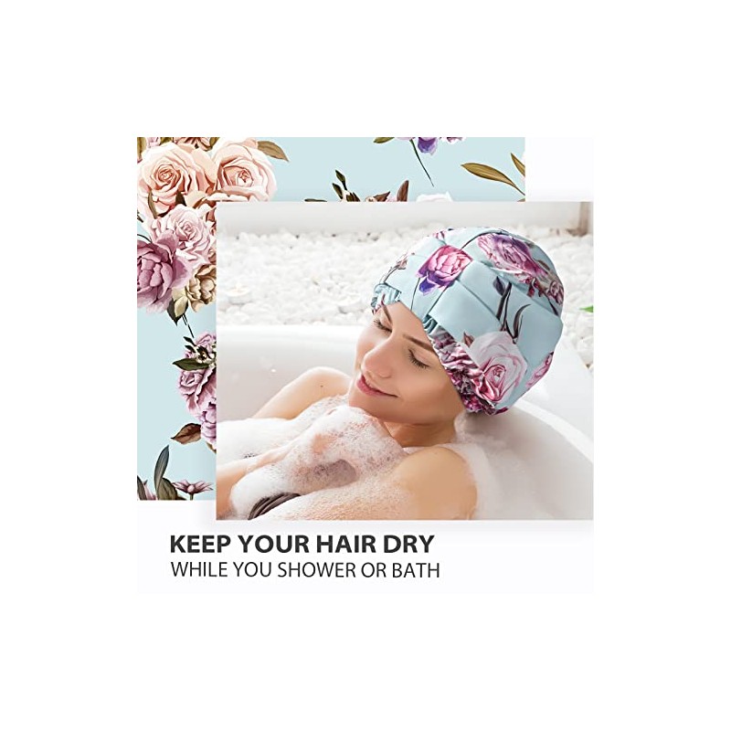 Innelo Gorro Ducha Lujo Mujer Reutilizable Impermeable Doble Capa Correa