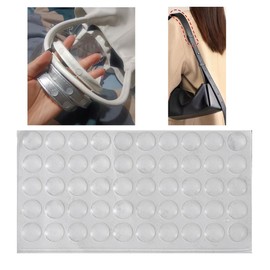 DraCra 200 Pack Shoulder Strap Non-Slip Grip Holder Clear Invisible Rubber Feet Adhesive Dots Pad Sticker for Shoulder Bags Purses and Handbags Tote Bag Hobo Bag Crossbody Bags Satchel Backpack