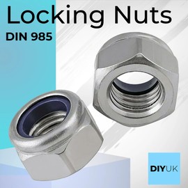 Premium Locking Nuts Nylon insert Lock Nut Steel Nyloc DIN 985 Pack of: 50 Thread Diameter - M3 (3mm) Pitch - 0.5mm