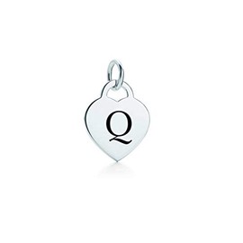 Letter Q Silver Plated Heart Charm for Bracelets, Necklace, Earrings & Custom DIY Jewelry