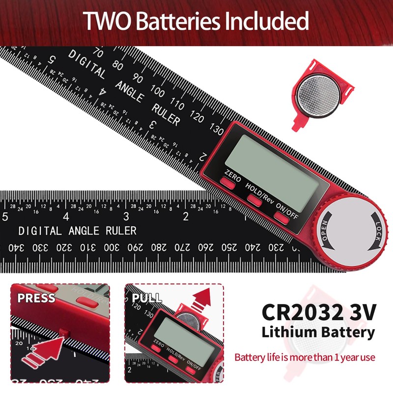 Digital Angle Finder, Angle Protractor Ruler with 200mm/ 7 inch,