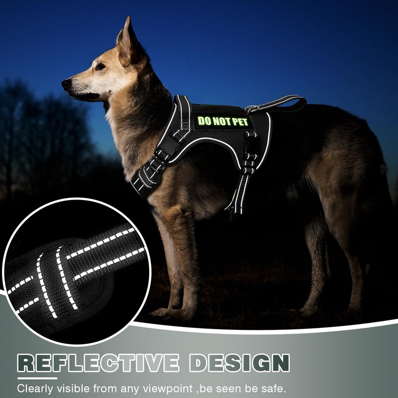 WINSEE Tactical Dog Harness, No Pull Dog Harness for Medium