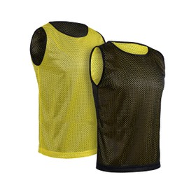 Athllete - playera de baloncesto reversible (juego de 6 camisetas), playera de baloncesto para jóvenes, dorado Yellow/Black 6 Jerseys, Medium