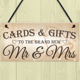 RED OCEAN Cards & Gifts To The Mr & Mrs Wedding Post Box Gift Table Decoration Plaque Sign