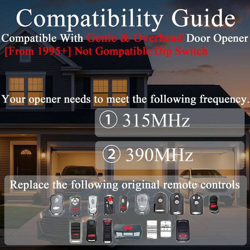 3 Replacement for Genie & Overhead Door Garage Door Opener