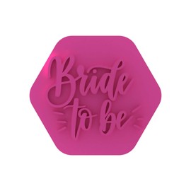 LissieLou Bride to Be Bold Style Cookie Stamp Hen Bridal Bachelorette Party Theme Icing Fondant Embosser - Light Pink