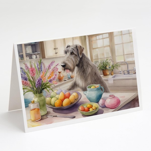 Caroline's Treasures DAC6835GCA7P Decorating Easter Irish Wolfhound Greeting Cards Pack