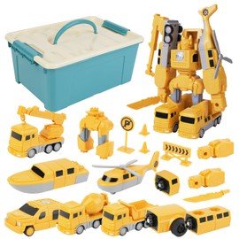 HOTUT Magnetic Toy, 26-Piece Robot Toy Set, Robot Children's Gift, Magnetic Deformation Robot Construction Vehicles, Car Toy Set for Boys and Girls