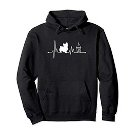Yorkie Heartbeat Shirt Ekg Pulse Coffee Yorkie Dog Lover Pullover Hoodie