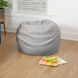 Lightweight Big Bean Bag Chair for Adults with Maximum Support Comfort | Pretty Charcoal Gray Color Hidden Zipper Closure Refillable Super Soft Plush Cozy Feel Washable Removable Cover