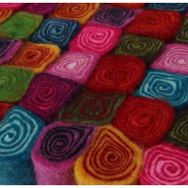 Maharanis Felt Trivet 20 cm Handmade Pure Wool Heat Resistant Colourful