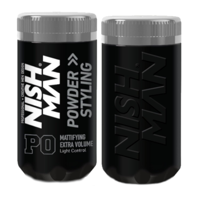 Nishman Polvo Texturizador para Cabello, Negro, Extra Volumen, Control Ligero,