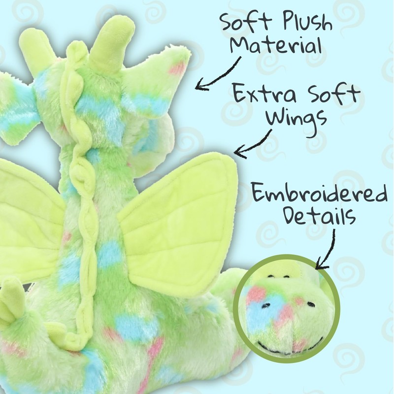 WISHPETS Plush Green 12" ConfettiSoft Dragon Soft Stuffed Animal