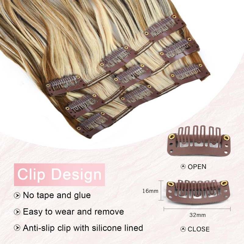 Vlasy Hair Extensions Clip in,3PCS Wavy Clip in Hair Extensions,20