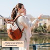 BabbleRoo Leather Diaper Bag Backpack, Multifunction Large Bags with Changing
