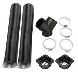 Car Heater Pipe,75mm Car Auto Heater Pipe Duct T/Y Piece Warm Air Outlet Vent Hose Set for Parking