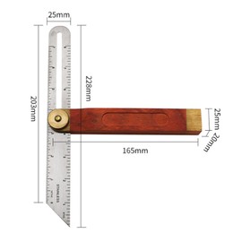 vesaneae Sliding T Bevel Gauge, 8 Inch Stainless Steel T Bevel Angle Finder with Wooden Handle, Adjustable Dual Scales Angle Ruler with Locking Mechanism for Carpentry Craftsman Woodworking Engineers