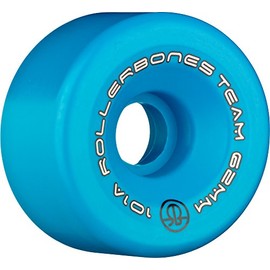 Rollerbones Team Logo 101A Recreational Roller Skate Wheels (Set of 8), Blue, 62mm