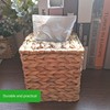 INHEMING 1 pcs Rattan tissue box, Brown rattan tissue box,