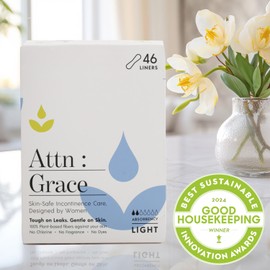 Attn: Grace Panty Liners for Women - 46 Liners – for Light Urinary Incontinence, Bladder Leakage or Postpartum - 100% Breathable & Plant-Based Materials Active Odor Control - Free from Harsh Chemicals
