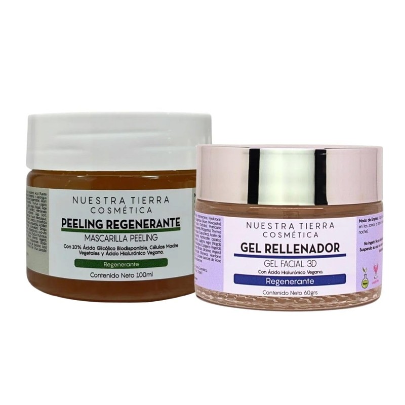 Nuestra Tierra Cosmética Kit Peeling Regenerante con Baba de Caracol,