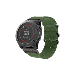 EANWireless for Fenix 7/6/5 Watch Bands Replacement, Large Size Easy Fit 22mm Woven Nylon Breathable Wristband Strap Compatible for Garmin Fenix5 Plus/6 pro, Instinct, Quatix 5, MARQ-Army Green