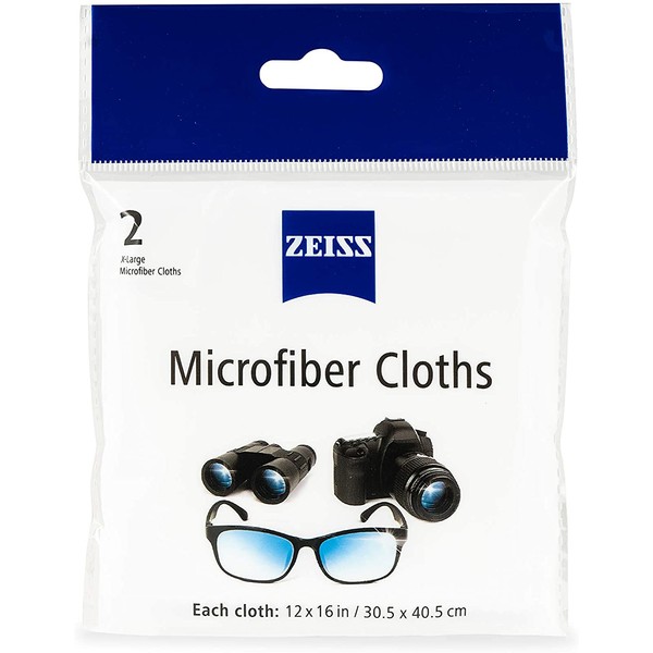 Zeiss Jumbo Reusable Microfiber Lens Cloth, 12x16in (Set of 2)